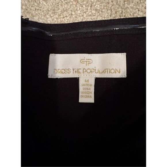 Dress the Population Gown Women Black Medium Logan Crepe Off Shoulder Sweetheart - Picture 7 of 12